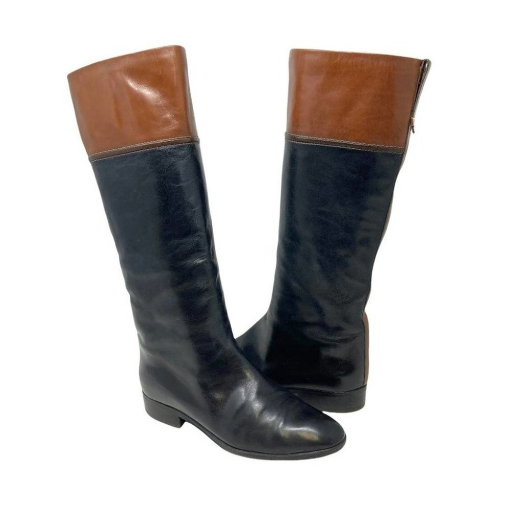 Pollini Knee-High Leather Riding Boots - Size 8